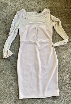 Sheer Bare Back Beige Dress