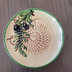 Garlic Grater Plate, Hand Painted made in Spain