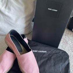 YSL  Pink Authentic espadrille Flats Size 37 