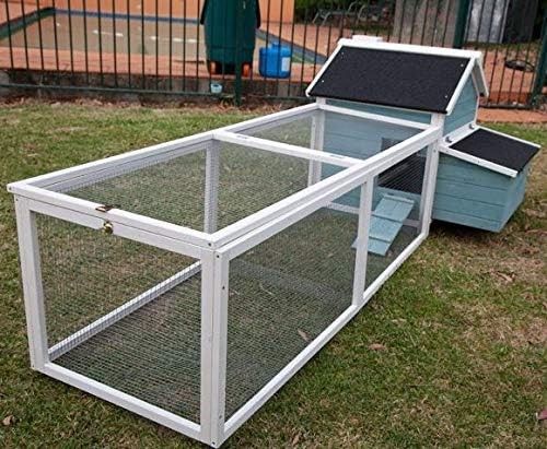 103" Garden Window Wooden Chicken Coop Rabbit Hutch Cage with Run and Nesting Box