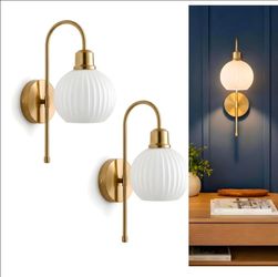 Gold/White Wall Scone Lights