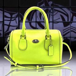 Coach-Mini Bennett neon handbag With Small Matching Wallet!!