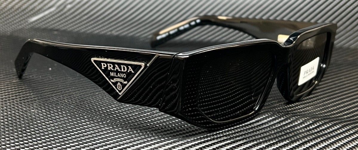 PRADA PR 09ZSF 1AB5S0 Black Grey Men's 55 mm Sunglasses