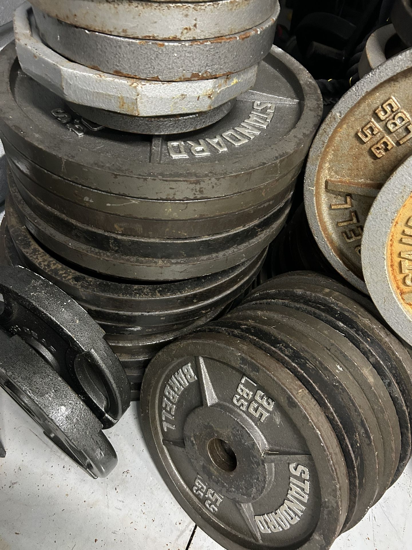 Solid Steel 45 Lb Plates 70 A Pair 