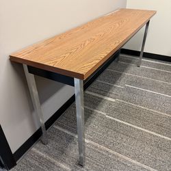 Narrow Console Table / Work Table – Wood Top