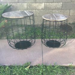 Metal & Wood Indoor/outdoor Plant Stand Table 