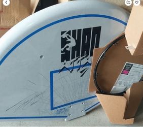 Shaq Basketball Backboard And Hoop. New about 31” high by 44” wide Spaulding