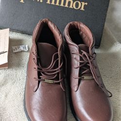 P.W. Minor Tribeca Chukka Ankle Boots Orthopedic Brown Leather Women’s  8 W