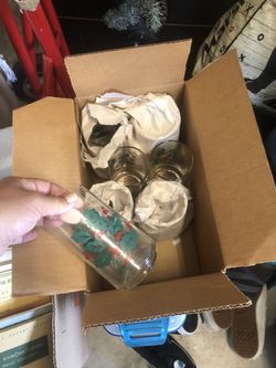 Christmas Glass Cups - 6 Count
