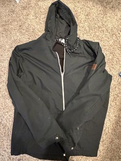 Black Zip-Up Hooded Jacket y2k