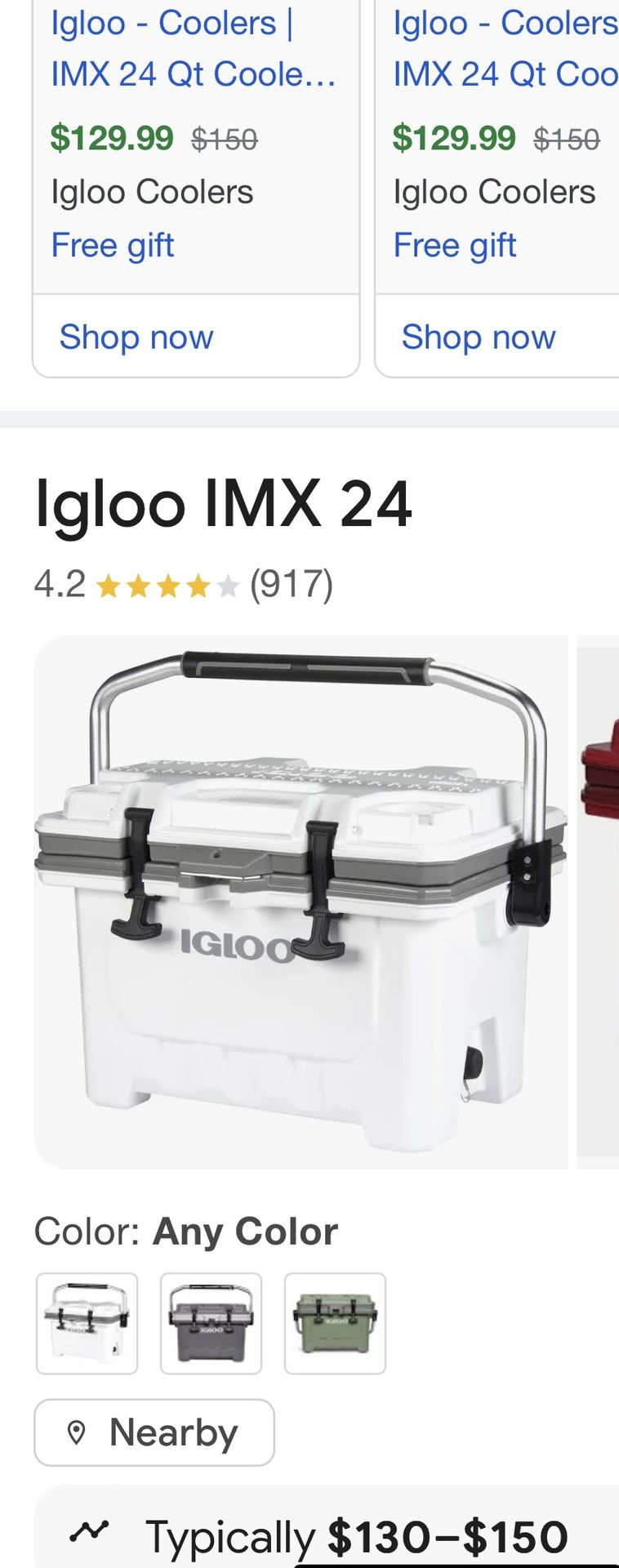 New Igloo Hi performance 4 Day IMX 24 Cooler Ice Chest.