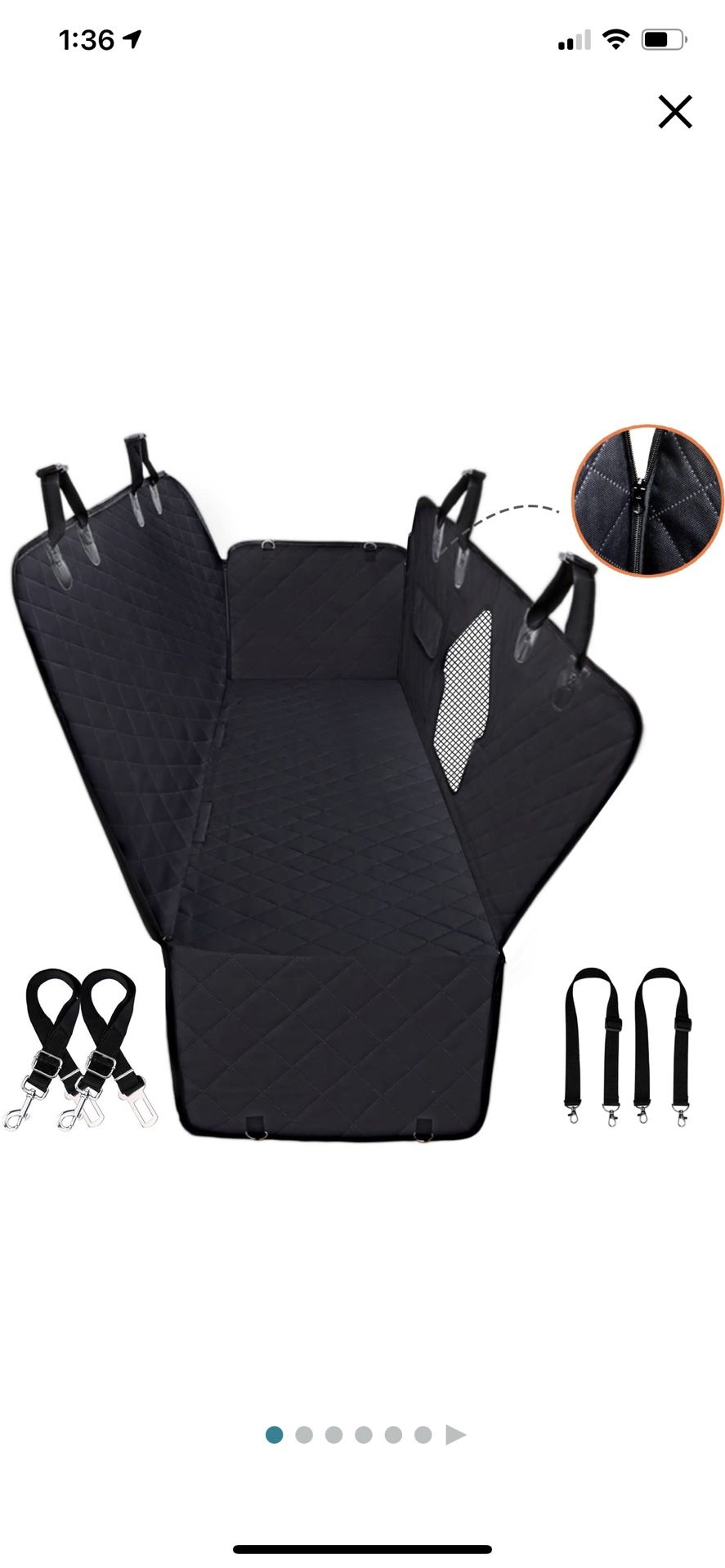 Dog Car Seat Cover for Back Seat,100% Waterproof Dog Seat Cover with Visual Window, 600D Scratchproof Dog Hammock, Anti-Slip Back Seat Covers for SUVs