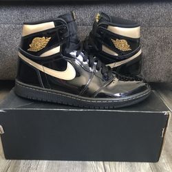 Air Jordan Retro 1 High Black/Gold Size 9