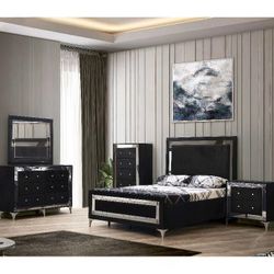 Angelina Black Queen 5pc Bedroom Set

