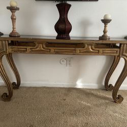 Beautiful metallic long table heavy