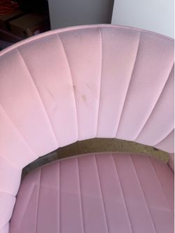 Vanity Chair Velvet Pink Desk Chair with Gold Base