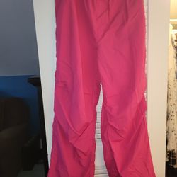 Pink Parachute Pants Size Large Never Worn Ran Big 