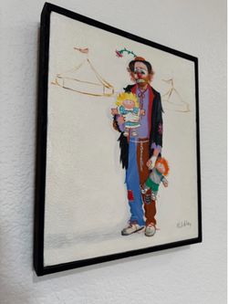 “2 Dolls & Clown” painting