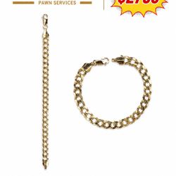 YELLOW GOLD 14KT CURB LINK BRACELET 8.5” 