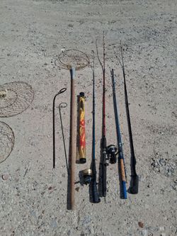 4 Vintage Abu G. Poles & Net $130 Dlls.