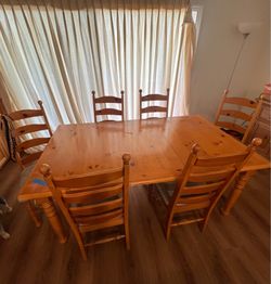 Solid wood dining room table