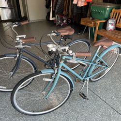 His And Hers Classic 3 Speed Cruiser bikes