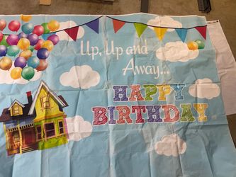 Up Happy Birthday Party Backdrop