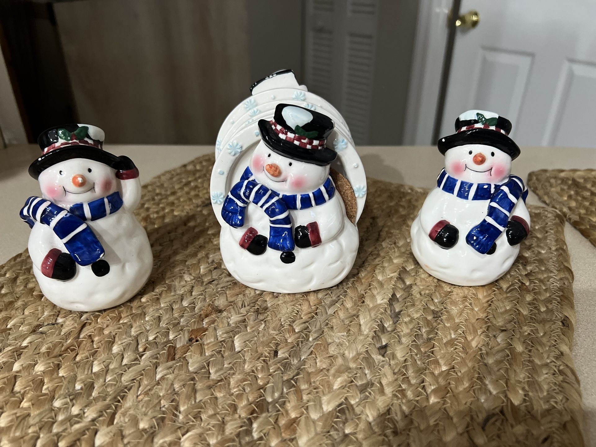 Snowman Coastal Set With Salt &pepper