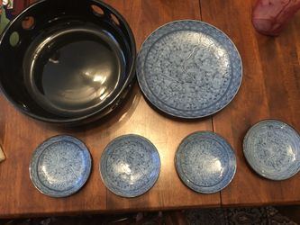 Japanese Dark Blue Cherry Blossom SET