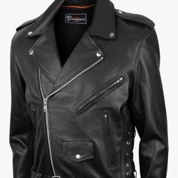 Leather Motorcycle Jacket & Leather Vest