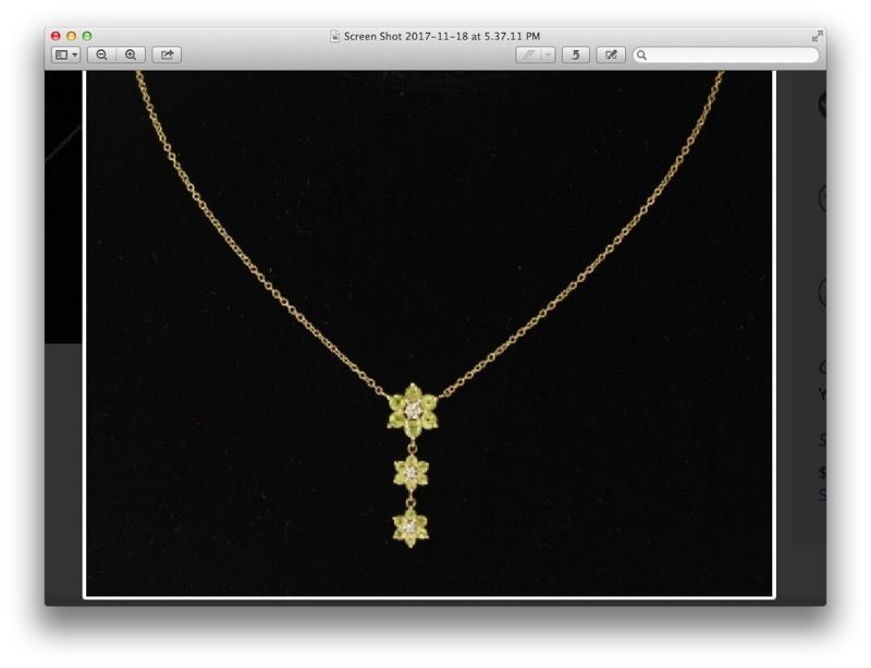 14K Gold 17” Chain with Peridot Pendant