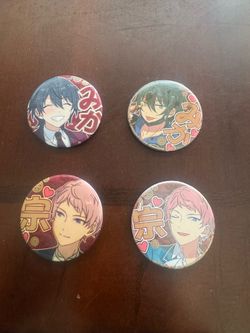 Official Japanese Anime 58mm Pin Badge Lot (4)