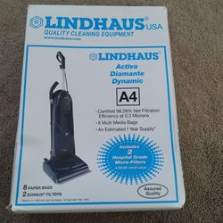 LINDHAUS DIAMANTE A4 VACUUM BAGS AND  EXHAUST FILTER 