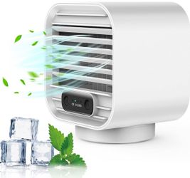 Brand New - Portable Air Conditioner, Zeato Mini AC Personal Air Cooler, 2000 mAh Rechargeable