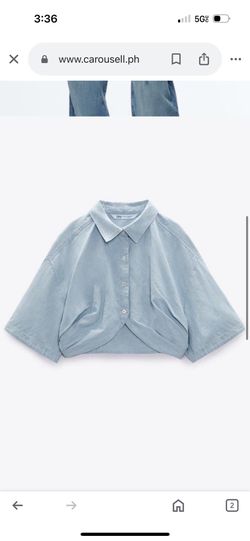 Zara Denim Cropped Top 
