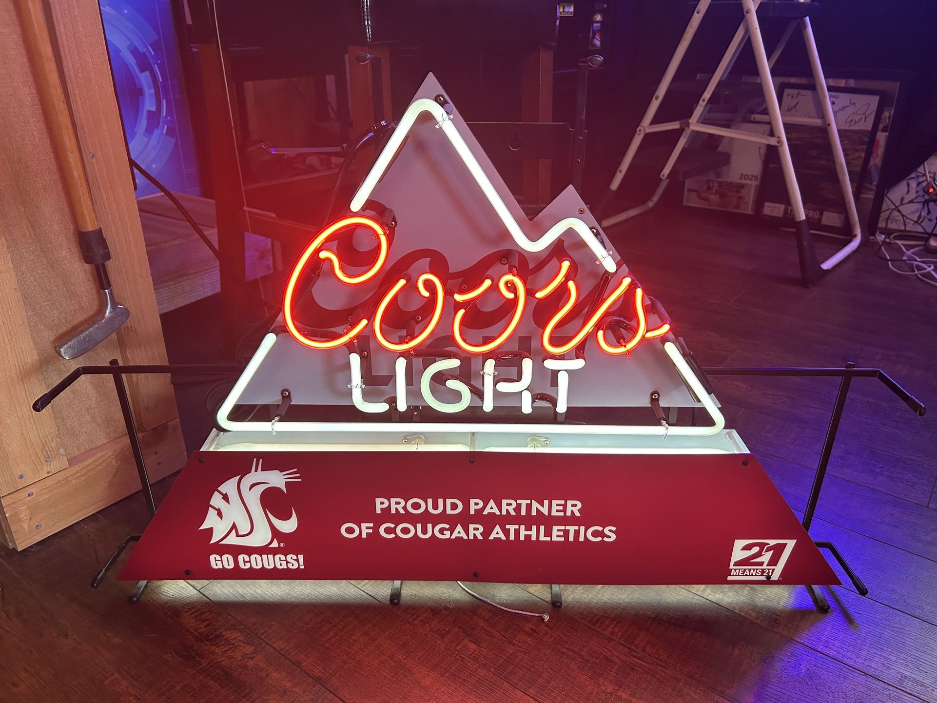 Coors Light WSU Cougars Neon Beer Sign