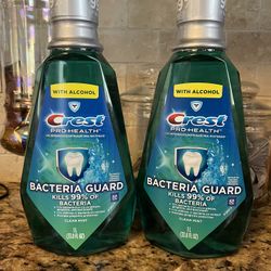 set of 2 crest pro-health BIG 1L mouthwash•BACTERIA GUARD•33.8oz•all for $12