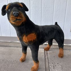 RARE LIFE SIZE 36” Rottweiler Melissa & Doug REALISTIC PLUSH PET DOG Black Brown