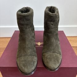 Bougeotte biker boots Khaki Green Suede 