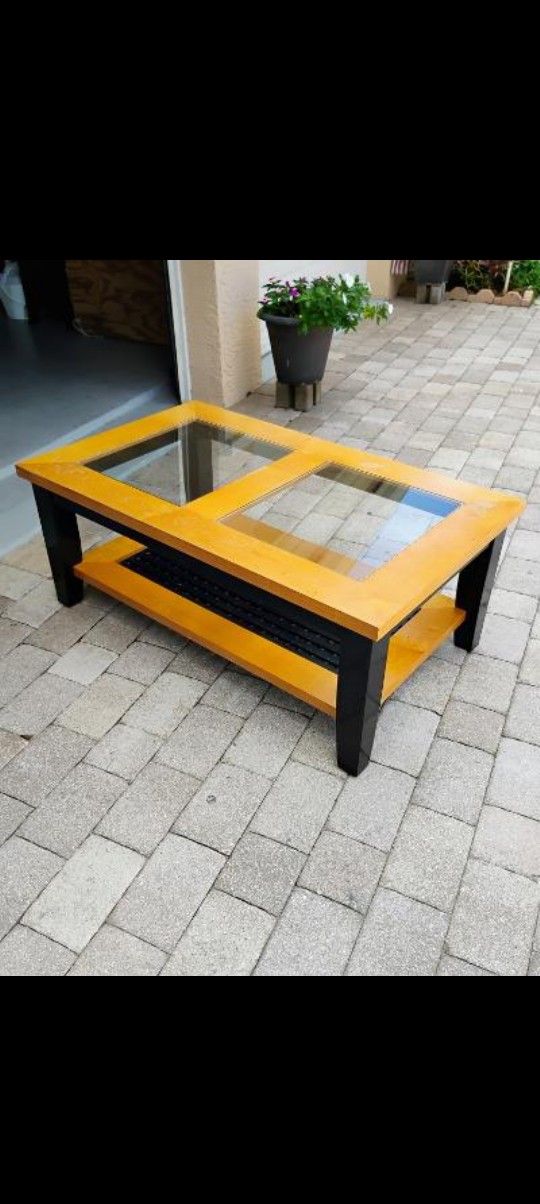 Double Glass Top Center or Coffee Table. 20H 50W 30D