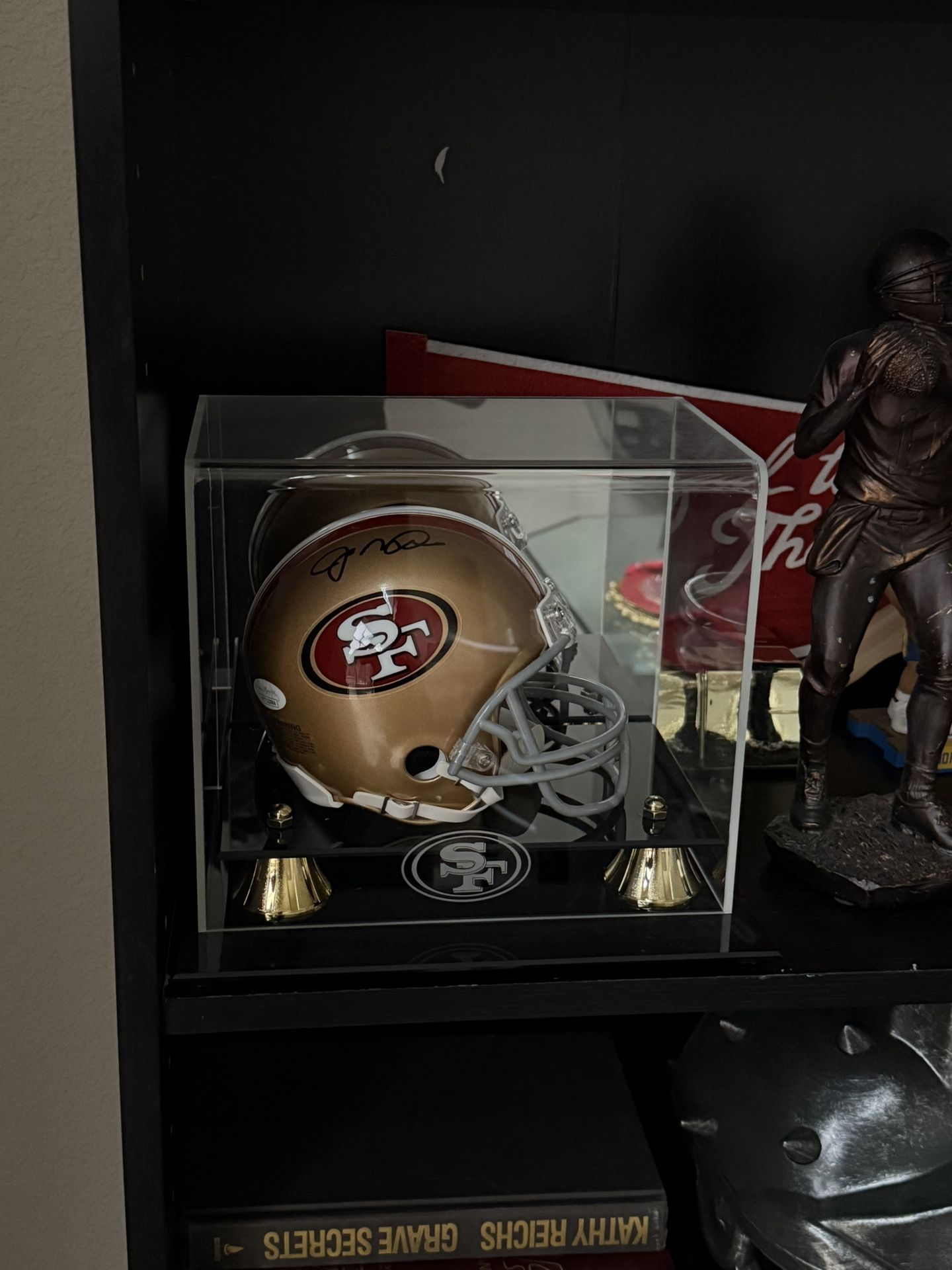 Mini Helmet Joe Montana Autographed . With Case 