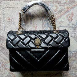 NEW KURT GEIGER KENSINGTON LEATHER BLACK HANDBAG