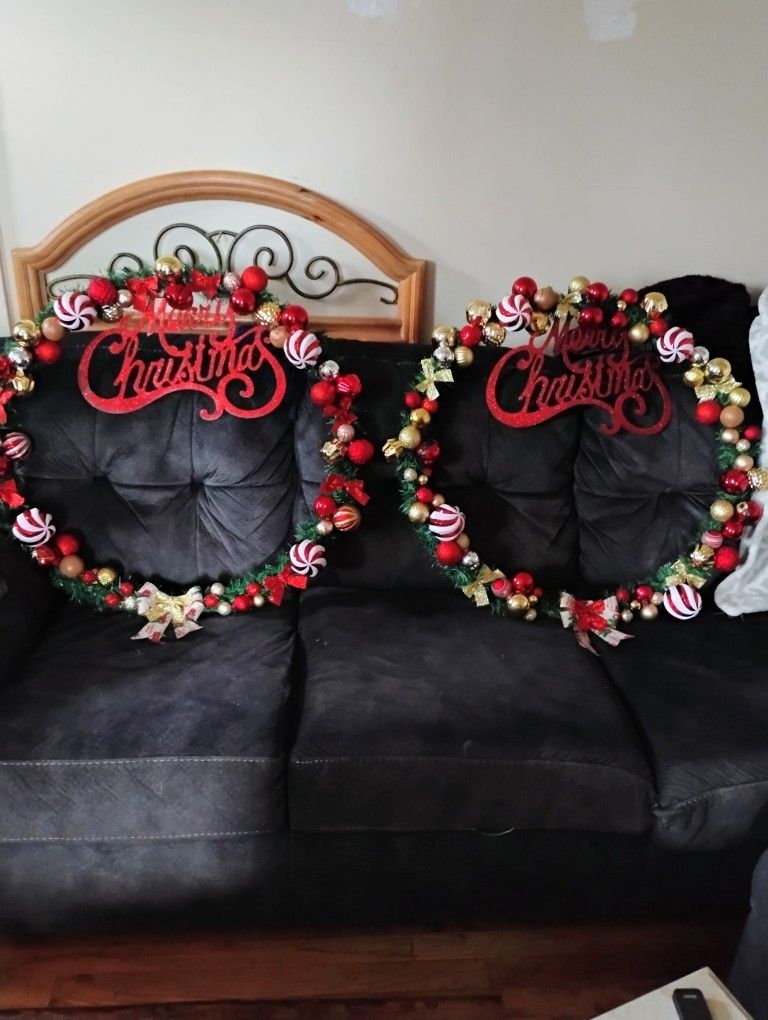 Outdoor Hoola Hoop Wreaths