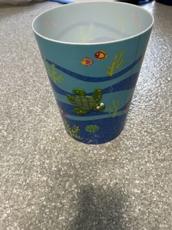 Fish Tails ocean Wastebasket Trash Can