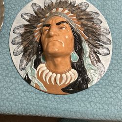 Ceramic  Indian Warrior Size 17×19 Inches