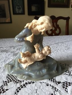 Very old hand carved statue- Madonna and Child with Cherubs on robe