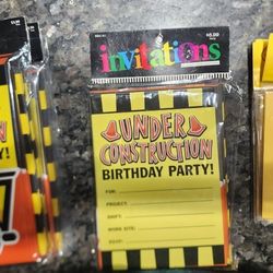 Construction Birthday Invitations