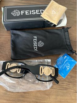 New 2.5x FEISEDY Trendy Blue Light Reading Glasses Women/Men Vintage 90s Anti-Glare Readers