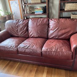 Red Leather Sofa