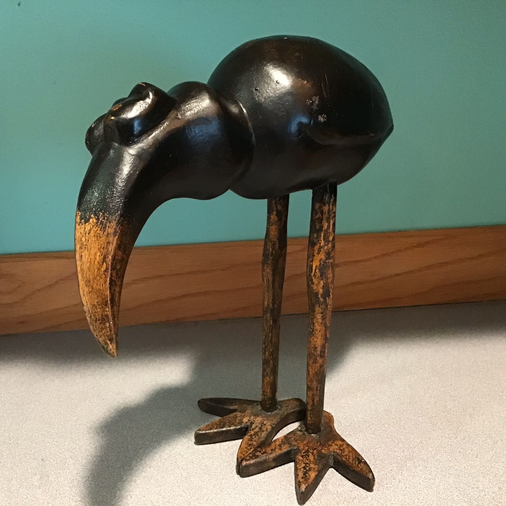 Wooden Carved Folk Art Bird
